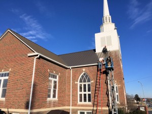 Church front working